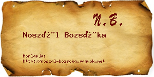 Noszál Bozsóka névjegykártya
